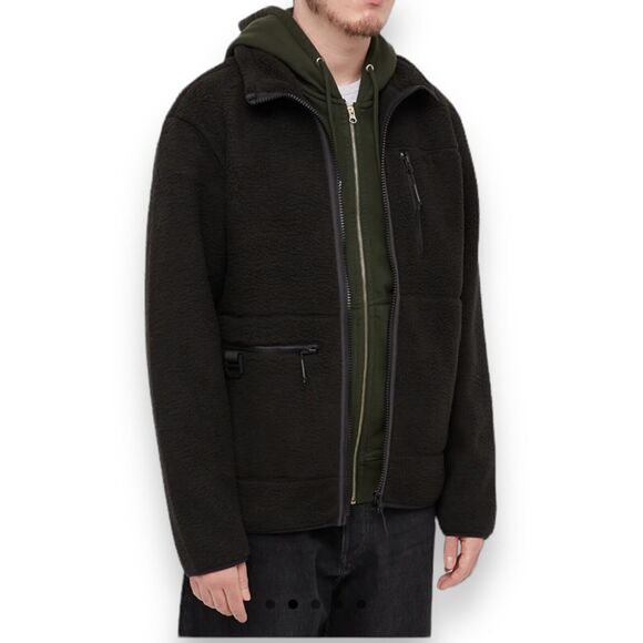 RAINS Heavy Fleece Jacket Adult S Long Black Zip Up Full Boxy Fit Layer Unisex - Picture 13 of 13